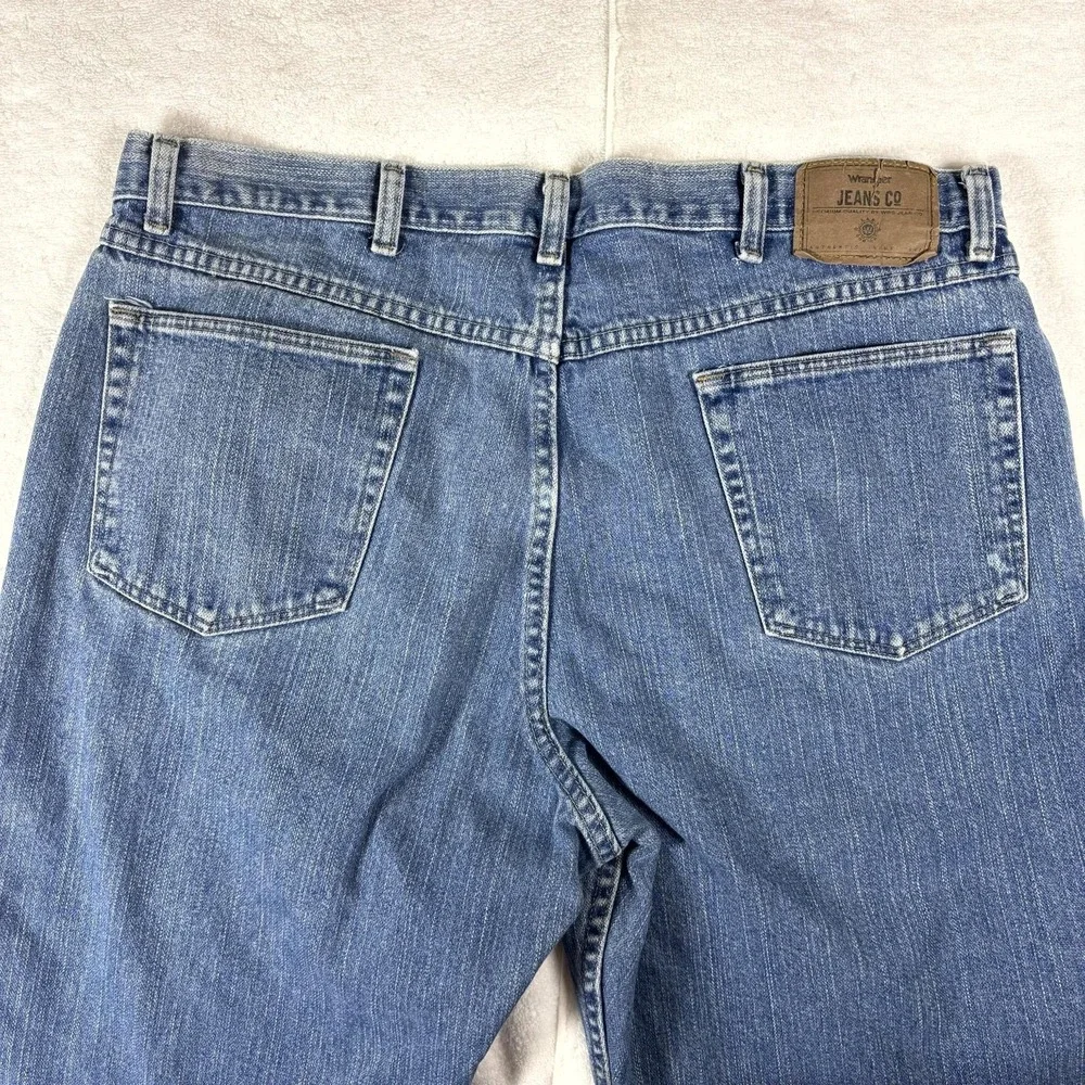 Wrangler Jeans Co Denim Pants Mens 36x29 Blue Straight Leg Workwear Casual
